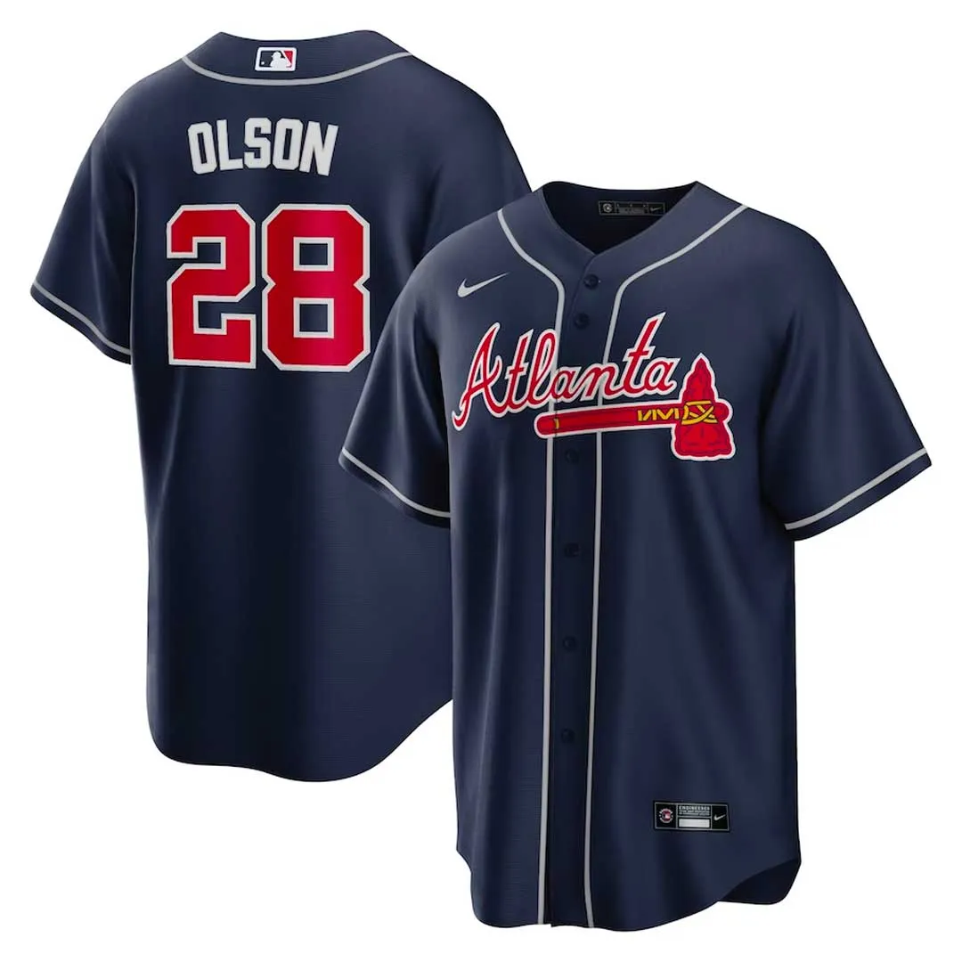 Men's #28 Matt Olson Atlanta Braves Baseball Jersey