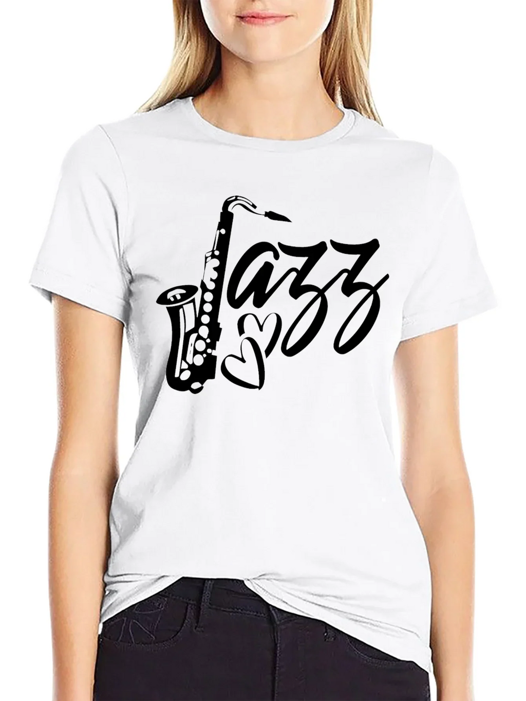 Jazz Saxophone Black T-Shirt