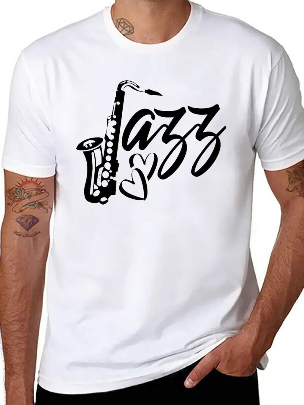 Jazz Saxophone Black T-Shirt