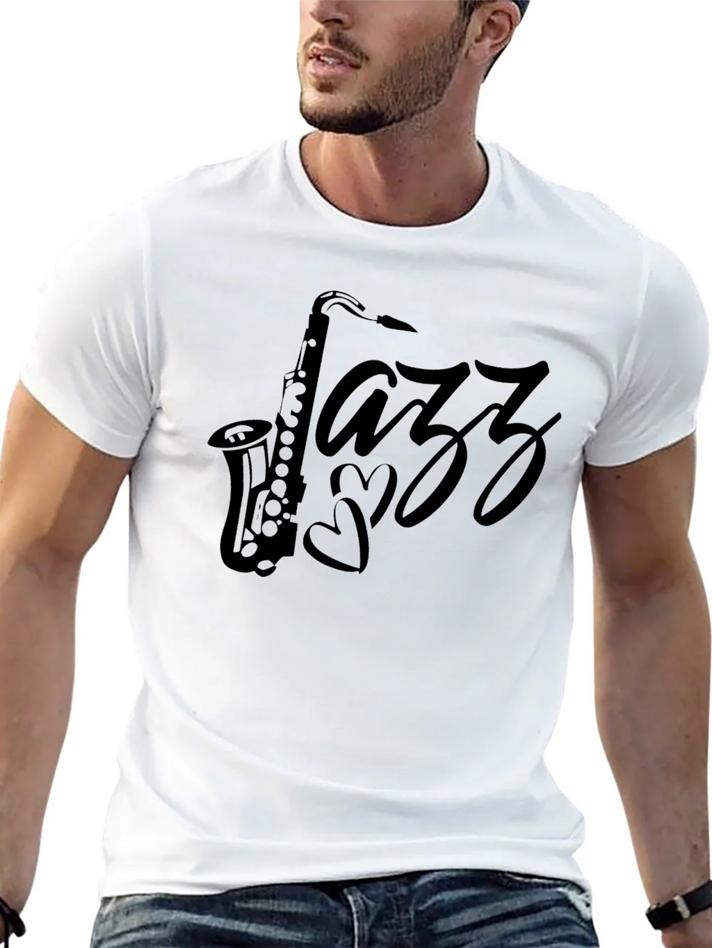 Jazz Saxophone Black T-Shirt