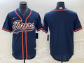 Men's Detroit Tigers Navy Blank Replica Jersey1 Joint Edition