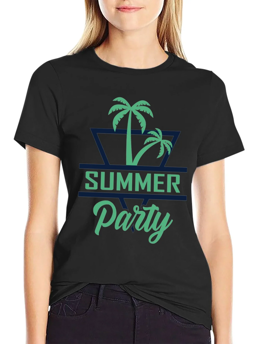 Summer Party Palm Tree Graphic T-Shirt