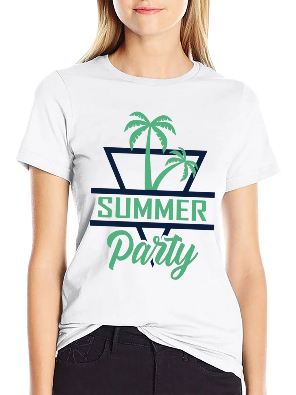 Summer Party Palm Tree Graphic T-Shirt
