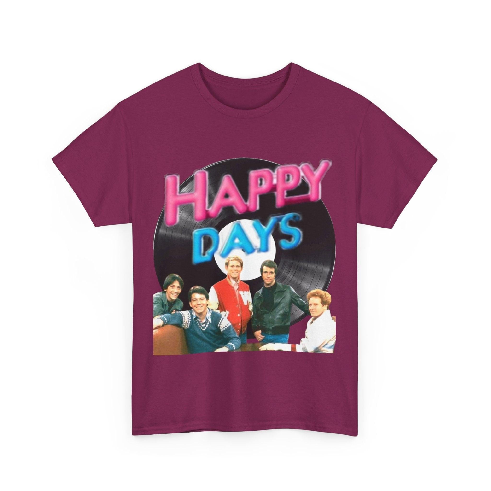 Happy Days T-Shirt, Graphic Tee, Positive Vibes Shirt, Retro Style Top, Vintage Inspired Clothing, Casual Unisex Tee