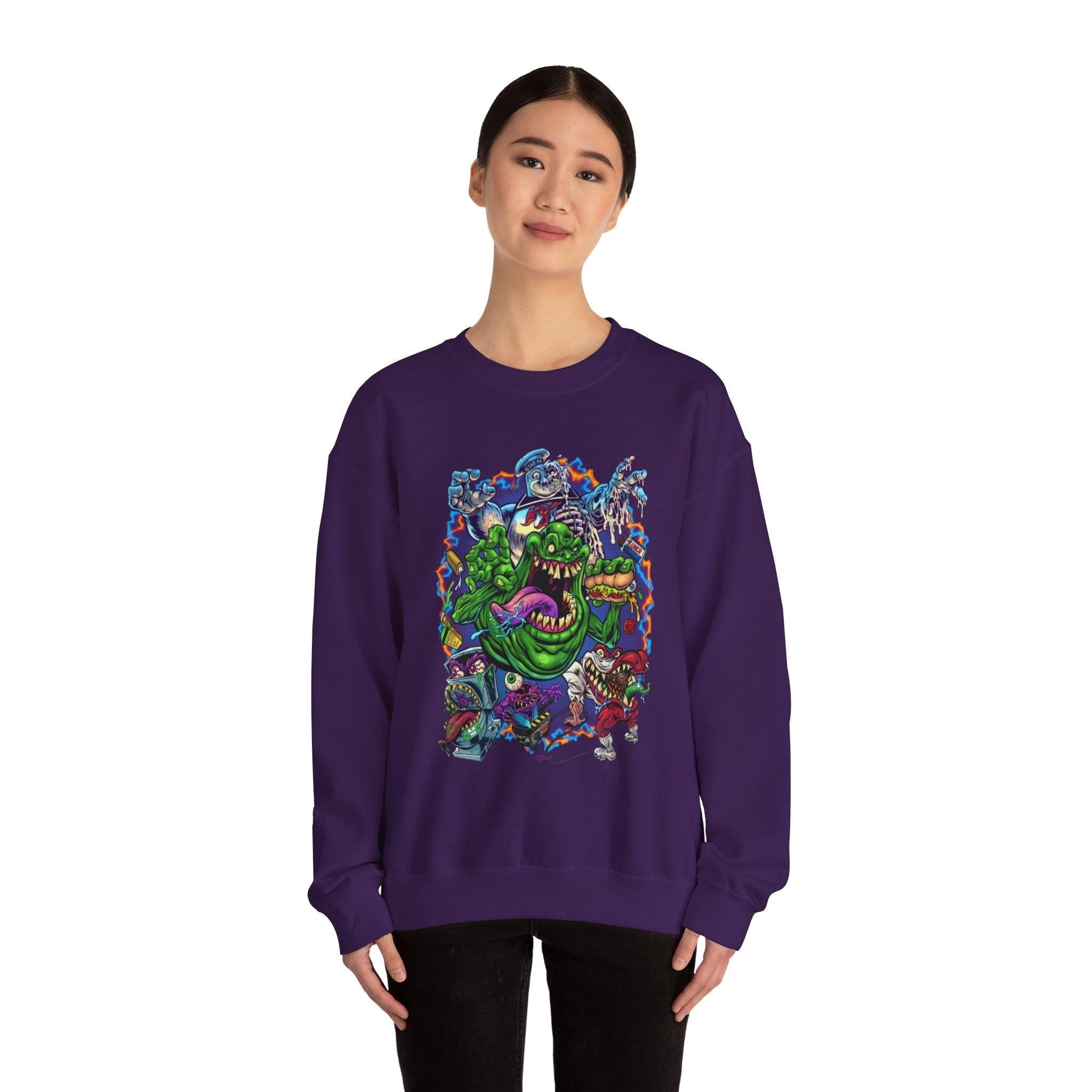 Ghost Busters Unisex Sweatshirt, Ghost and Ghouls, Halloween Crewneck Jumper, Spooky Pullover, Supernatural Sweater, Paranormal Clothing,