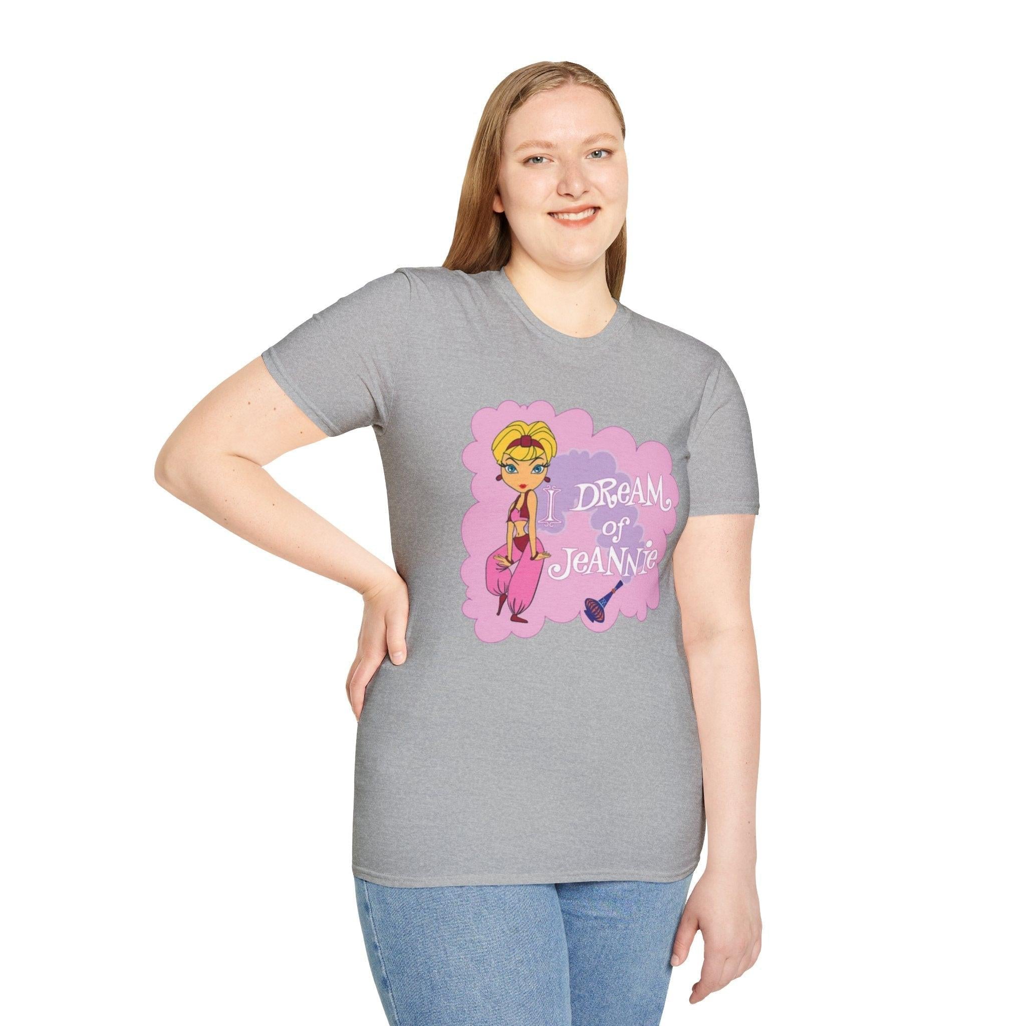 I Dream of Jeanie Unisex Softstyle Graphic Tee, Genie Aladdin Shirt, Magical Lamp Fantasy Top, Wishful Thinking Tee, Lightweight Cotton Tee,