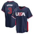 Men's #3 Anthony USA 2026 World Baseball Classic Baseball Jersey