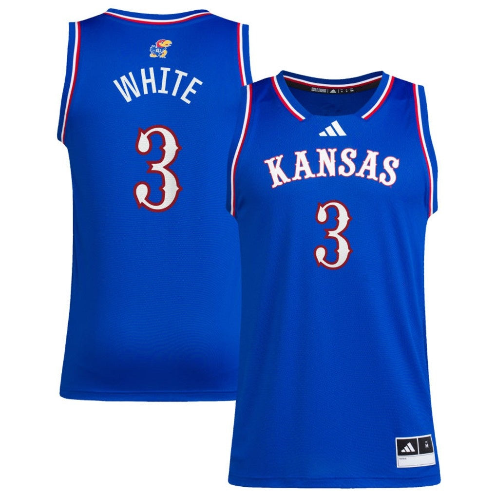 Men's #3 Tre White Kansas Jayhawks College Basketball Jersey