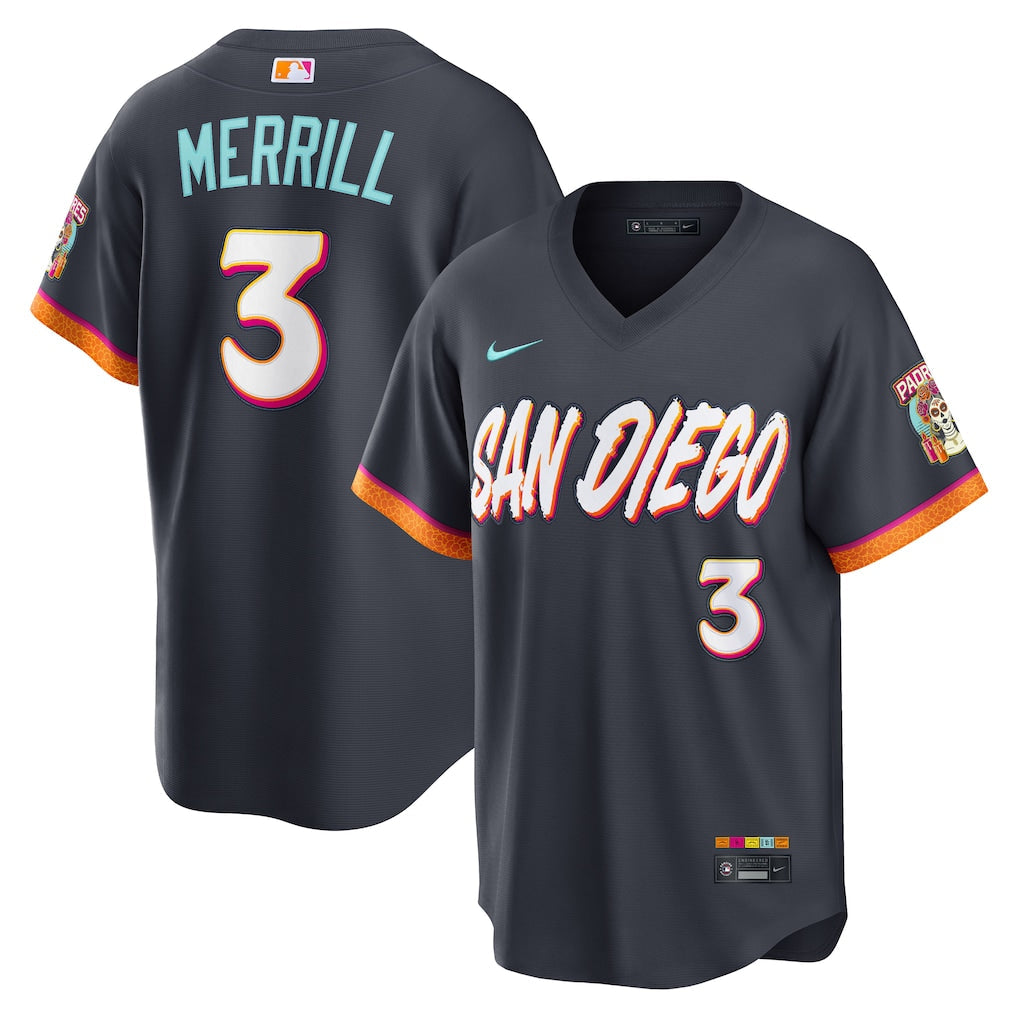 Mens #3 Jackson Merrill San Diego Padres Baseball Jersey