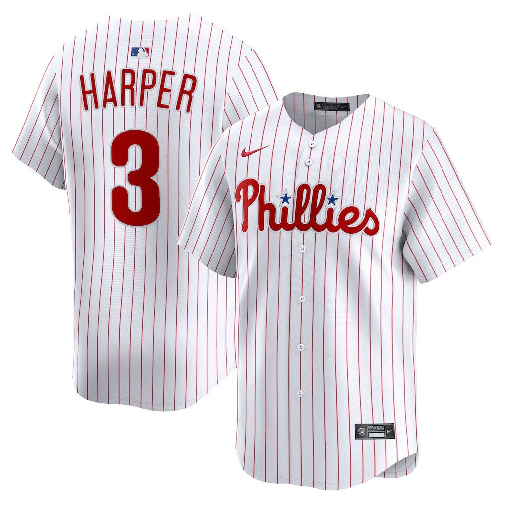 Men’s #3 Bryce Harper Philadelphia Phillies Baseball Jersey