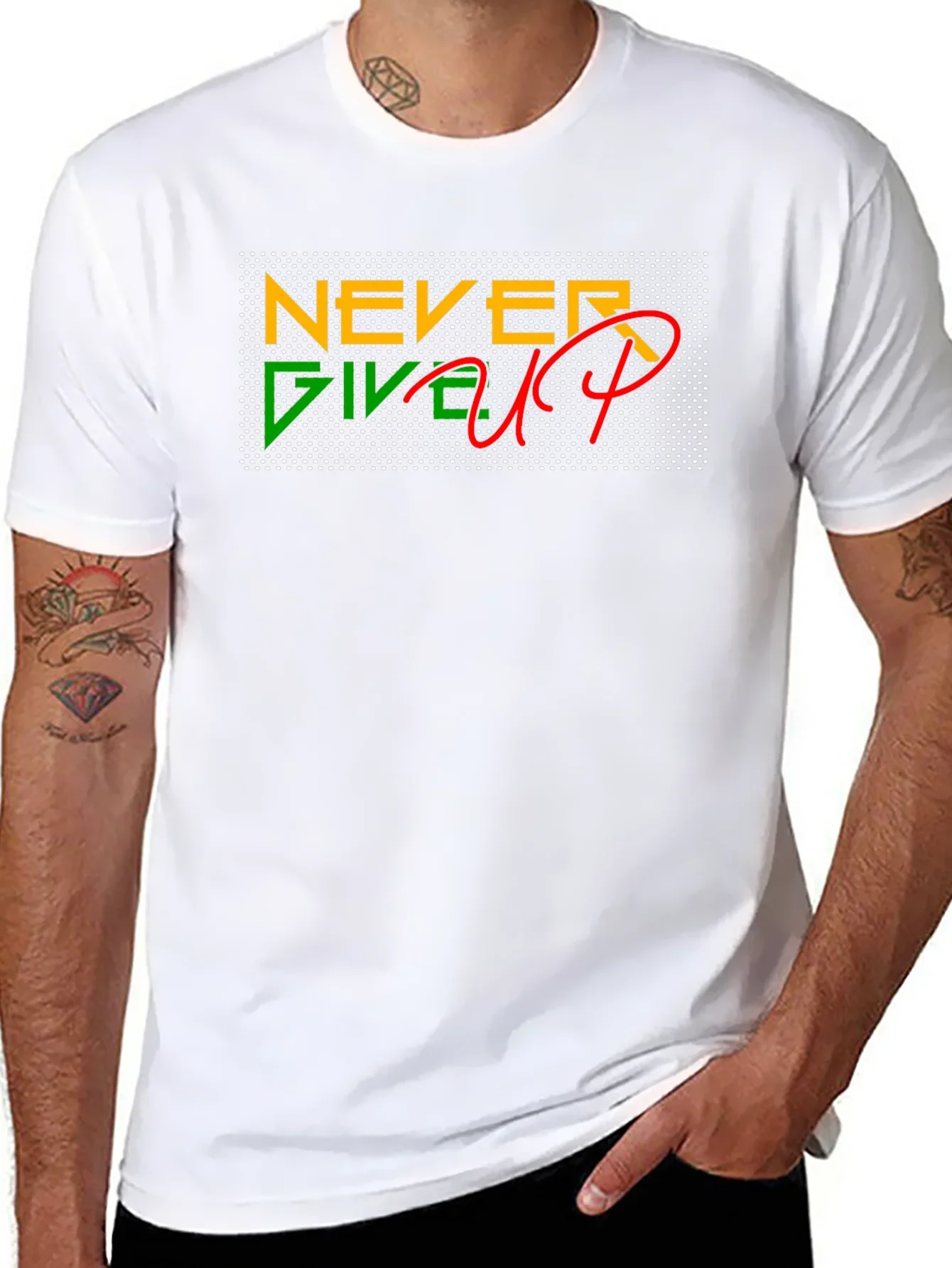 Never Give Up Black T-Shirt