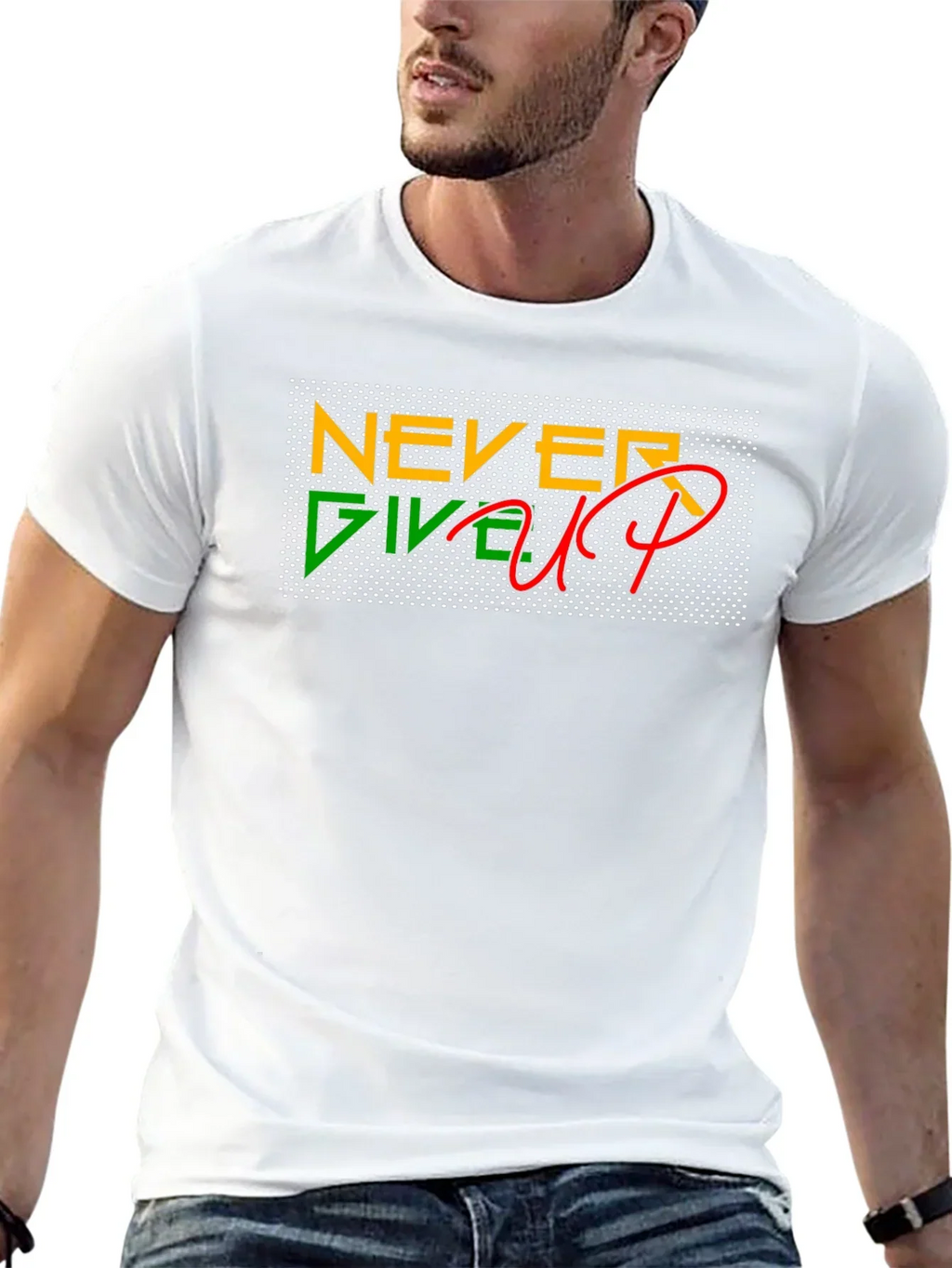 Never Give Up Black T-Shirt
