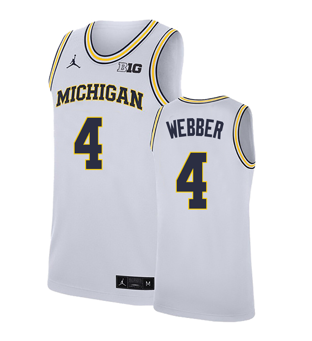 Men's #4 Chris Webber Michigan Wolverines College Basketball Jersey
