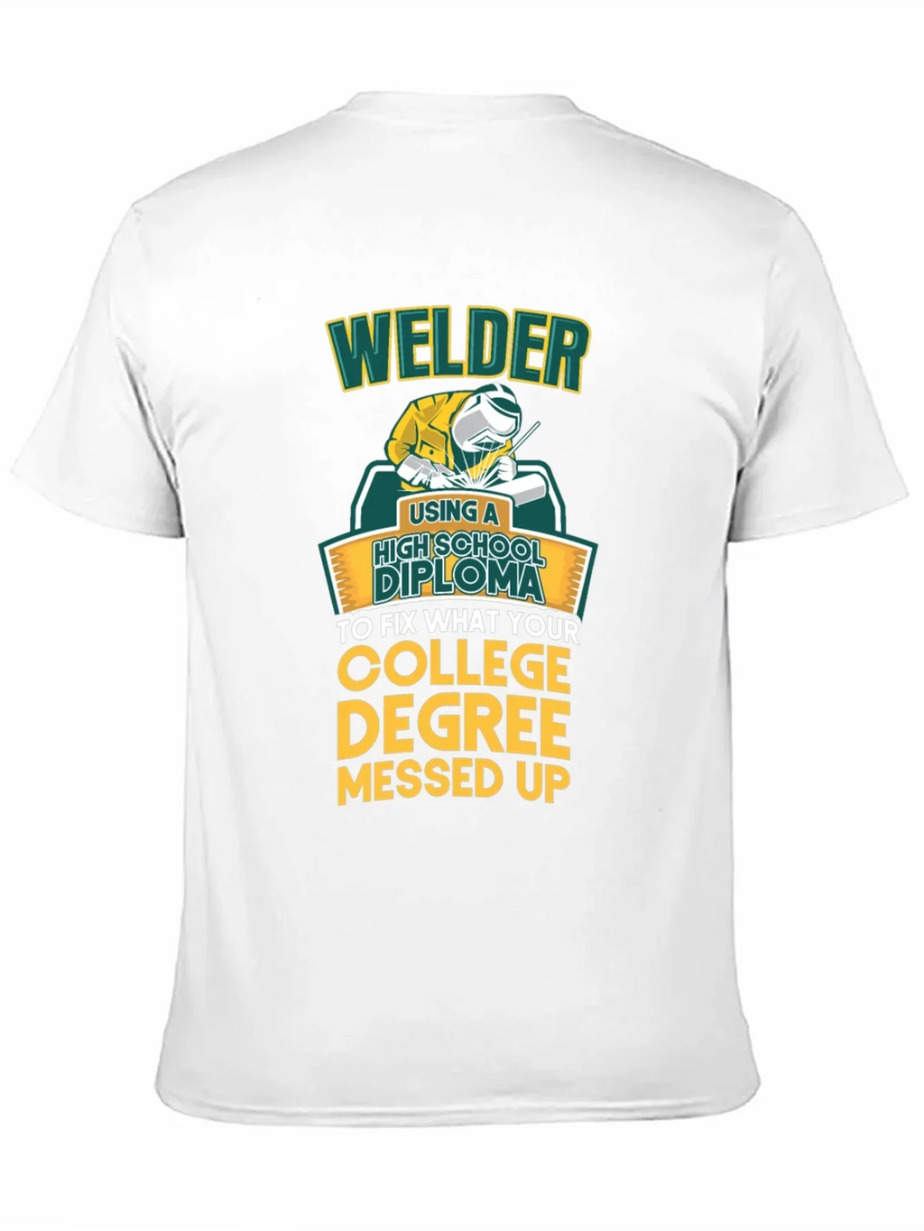 Welder High School Diploma Funny Black T-Shirt