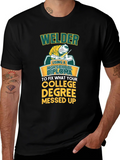 Welder High School Diploma Funny Black T-Shirt