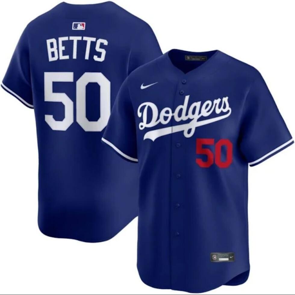 Men's #50 Mookie Betts Los Angeles Dodgers Baseball Jersey