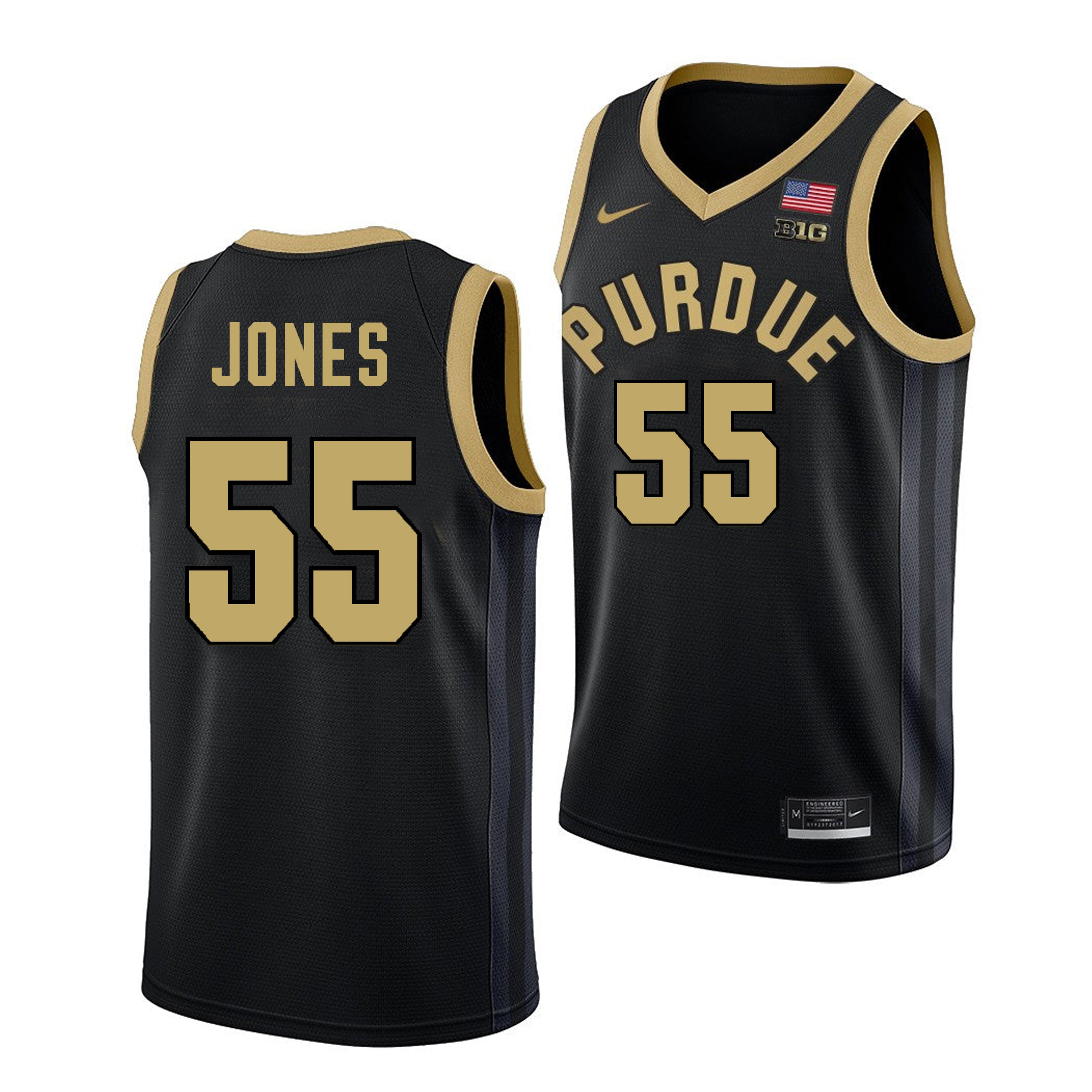Men's #55 Lance Jones Purdue Boilermakers College Basketball Jersey