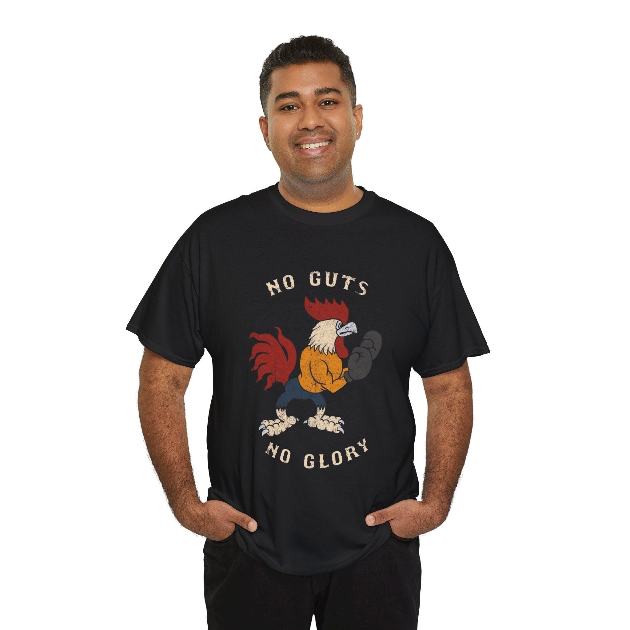 Chicken Boxing Unisex Tee, Funny Graphic T-Shirt, Humorous Animal Lover Gift, Novelty Tee, No Guts No Glory Shirt, Lightweight Unisex Top