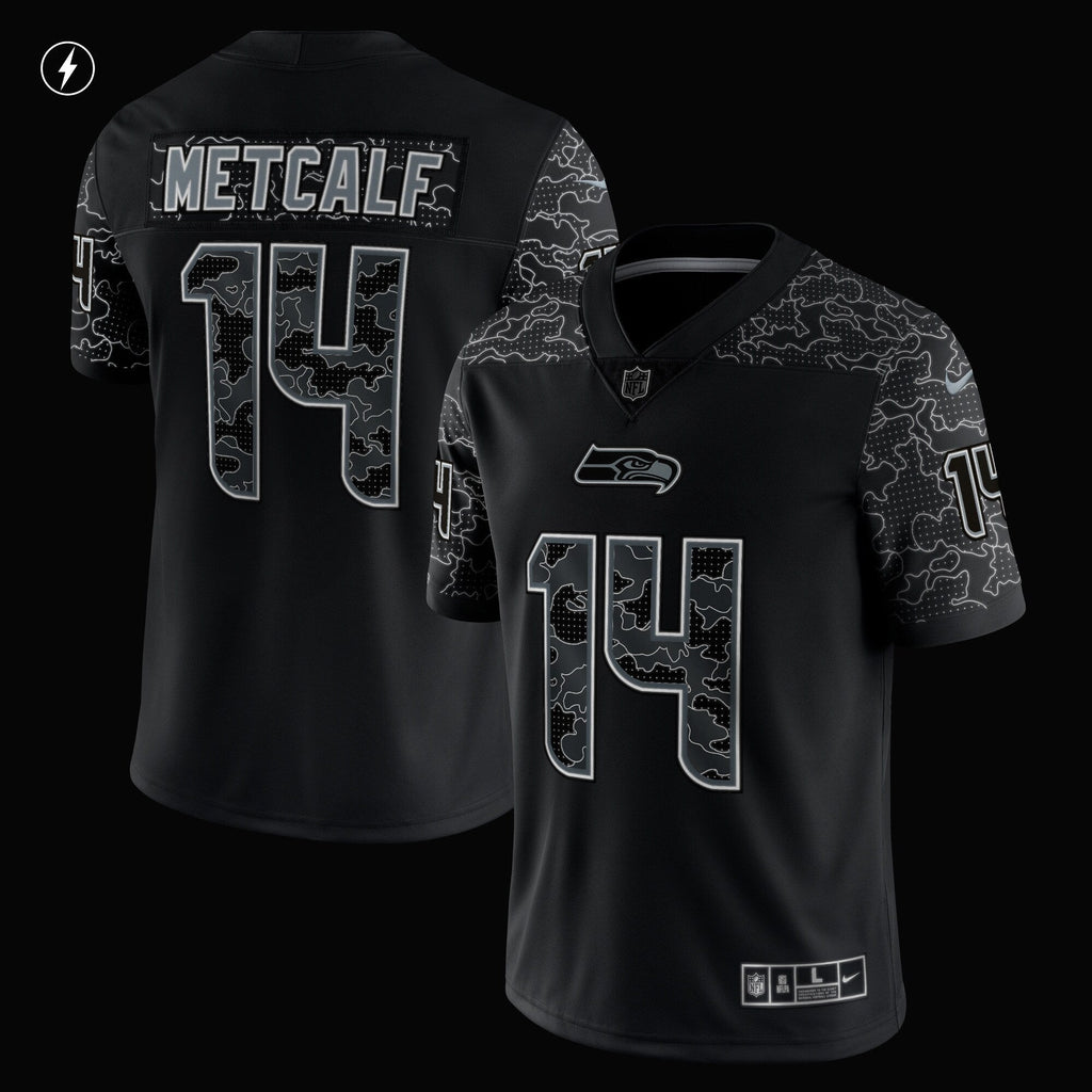 DK Metcalf Seattle Seahawks Nike RFLCTV Limited Jersey - Black