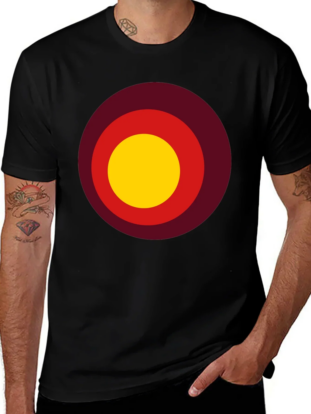 Retro Target Tee - Mens Black Graphic T-Shirt