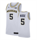 Men's #5 Jalen Rose Michigan Wolverines College Basketball Jersey
