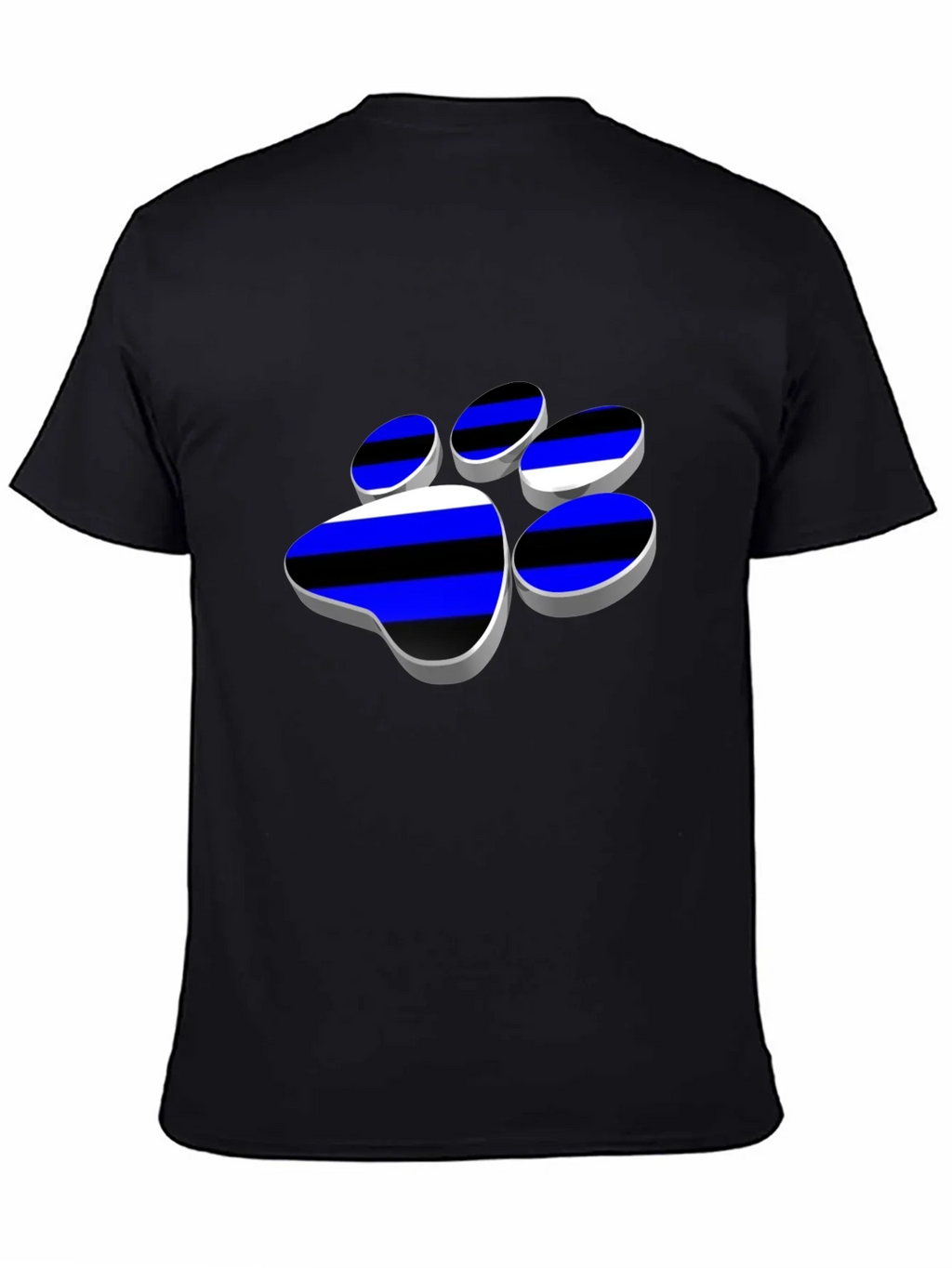 Cool Paw Print Graphic T-Shirt - Black