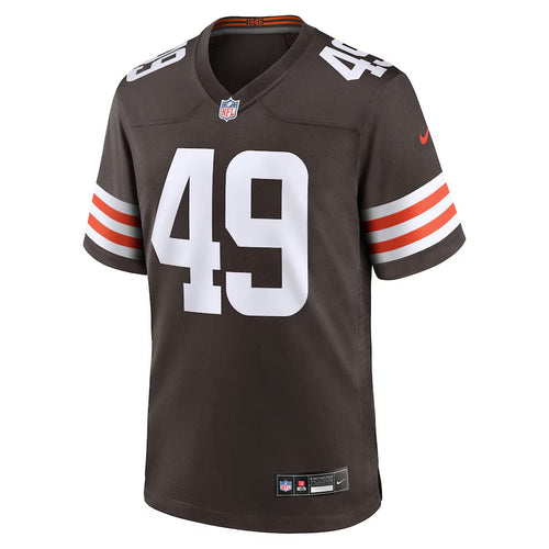Cleveland Browns Carson Schwesinger Nike Brown 2025 NFL Draft Game Jersey