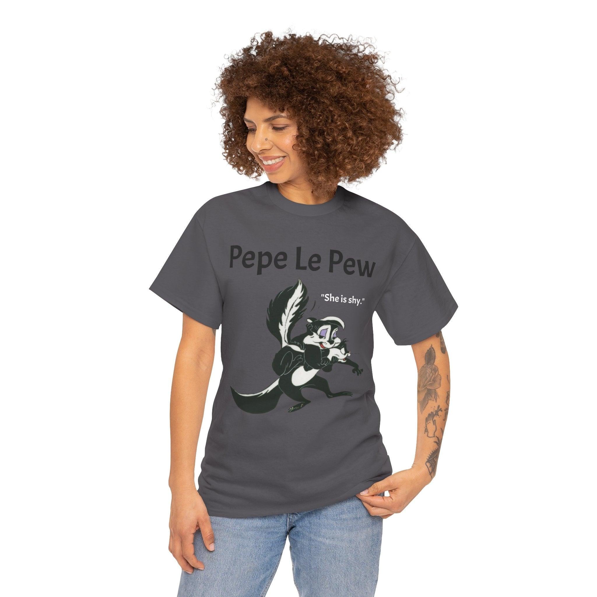 Pepe Le Pew Unisex Heavy Cotton Tee - Fun Cartoon T-Shirt for Fans, Comfy Graphic Shirt, Gift for Animation Lovers, Casual Wear, Unique