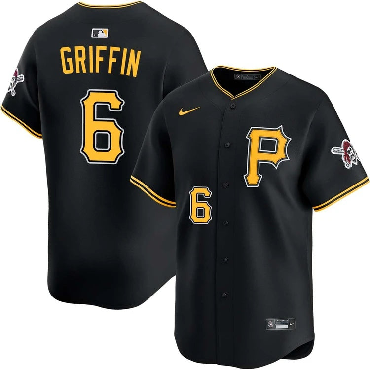 Men's #6 Konnor Griffin Pittsburgh Pirates Baseball Jersey