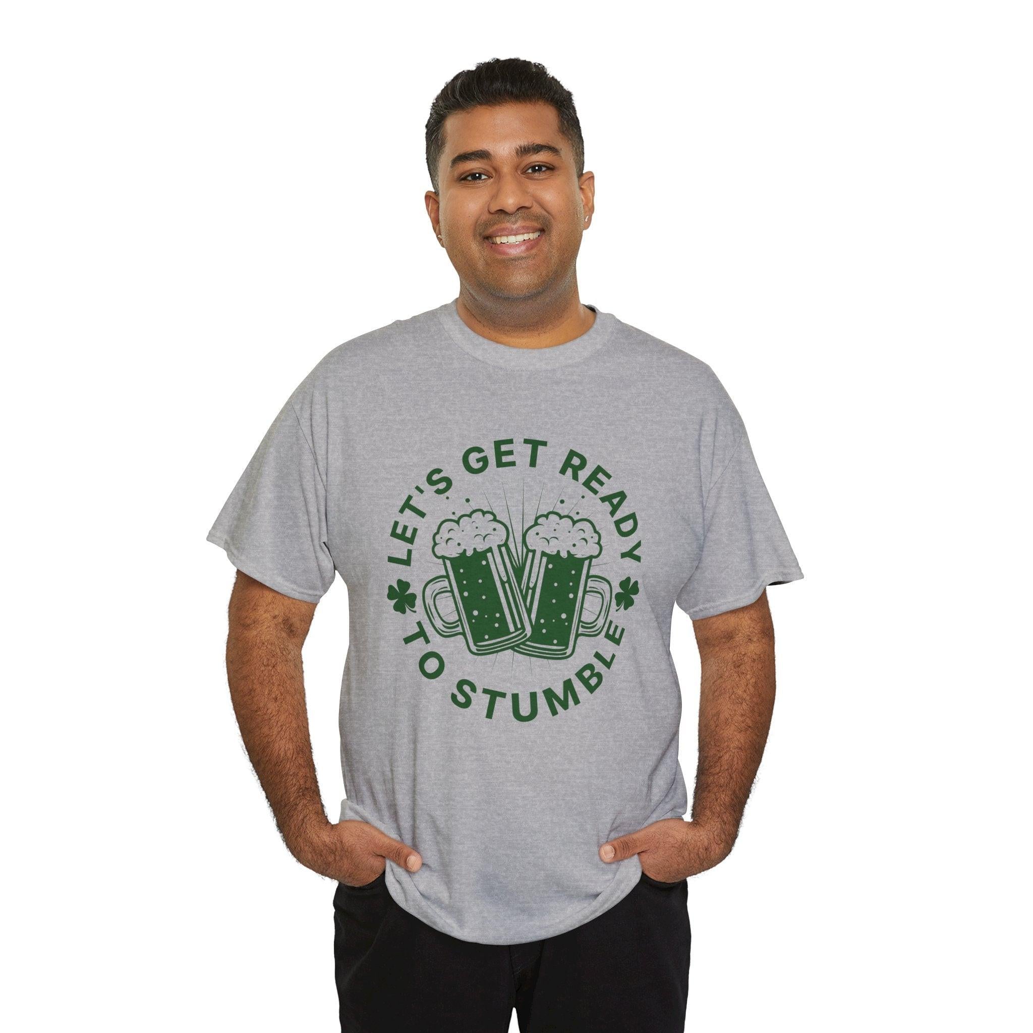 St. Patrick's Day Tee, Let's Get Ready to Stumble, Irish Holiday Shirt, Unisex Cotton Top, Shamrock Parade Apparel