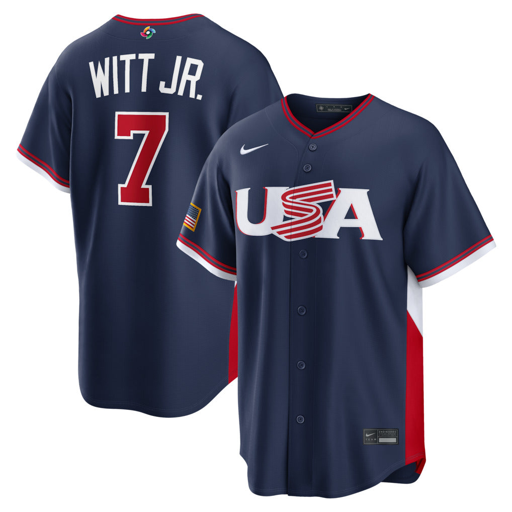 Men's #7 Bobby Witt Jr. USA 2026 World Baseball Classic Baseball Jersey