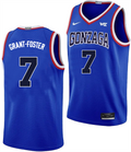 Men's #7 Tyon Grant-Foster Gonzaga Bulldogs College Basketball Jersey