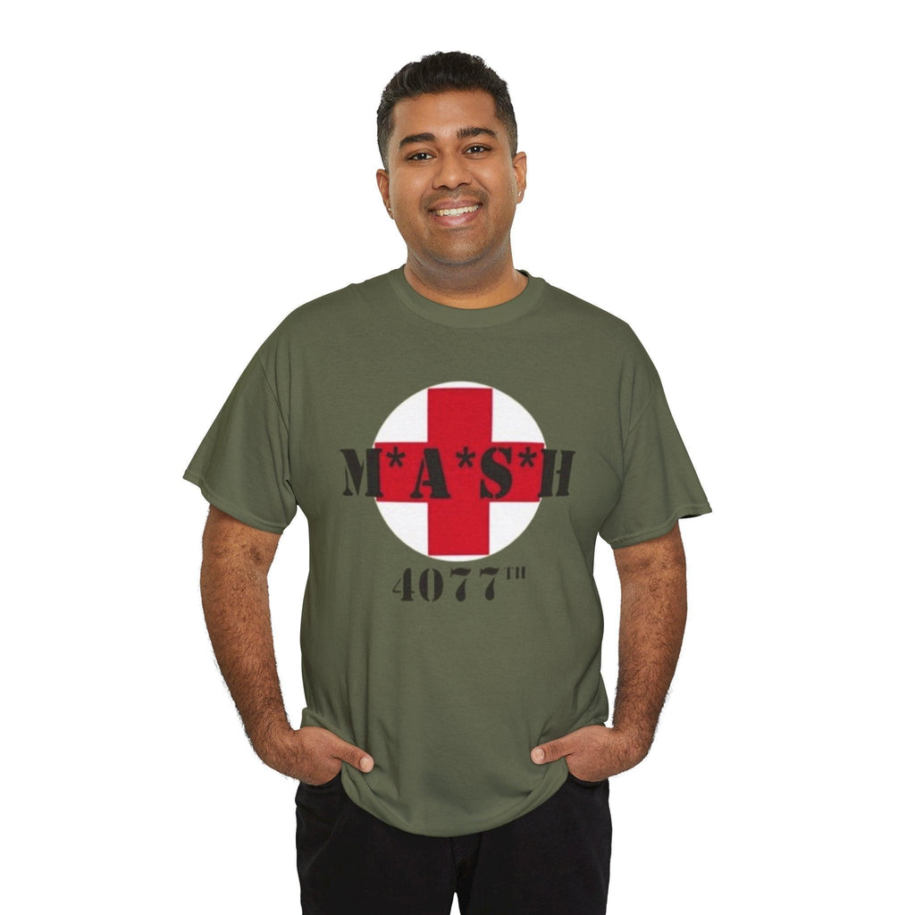 M*A*S*H 4077 Unisex Heavy Cotton Tee - Vintage Military TV Show Gift Shirt, Retro Army Medic T-Shirt, Classic 70s War Comedy Apparel, Mash