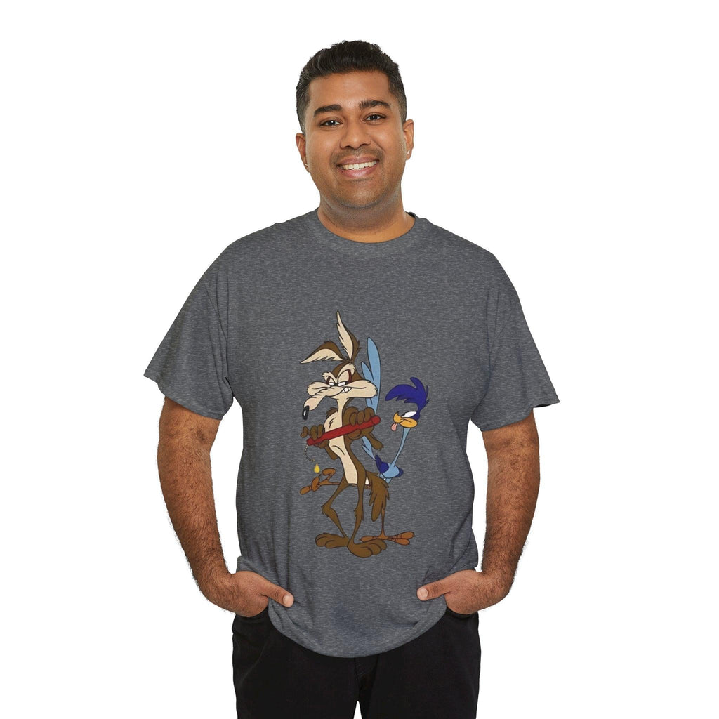 Cartoon Duo Unisex Heavy Cotton Tee, Looney Tunes T-Shirt, Funny Graphic Tee, Retro Cartoon Shirt, Vintage Animation Apparel