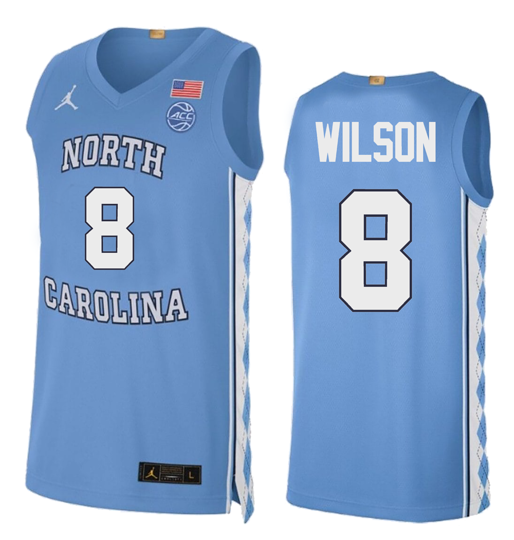 Men's #8 Caleb Wilson North Carolina Tar Heels College Basketball Jersey