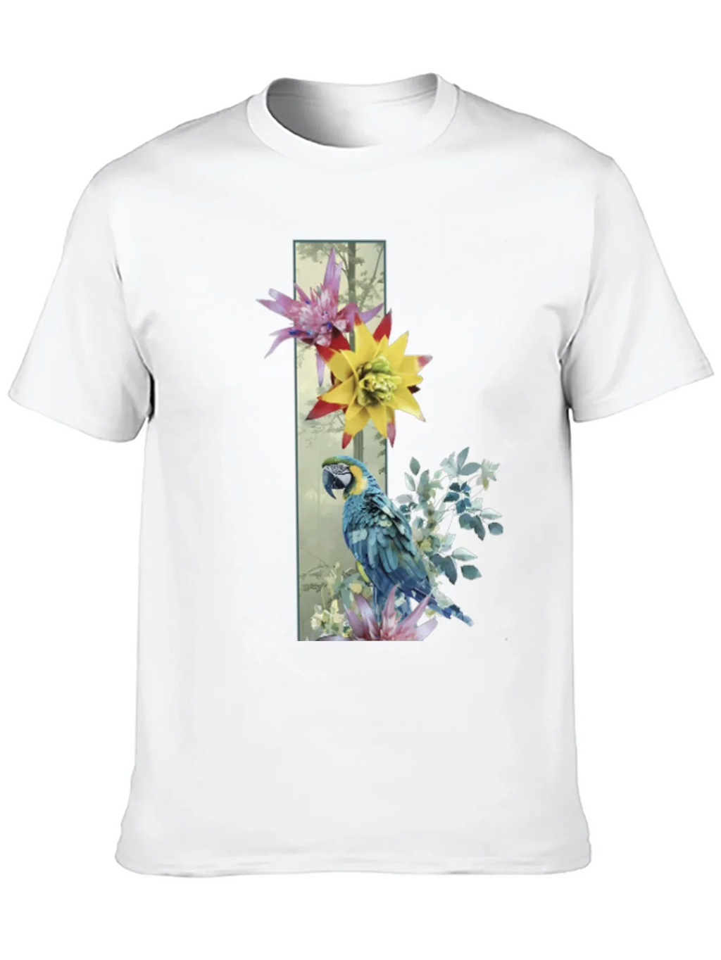 Parrot & Flowers Graphic Tee