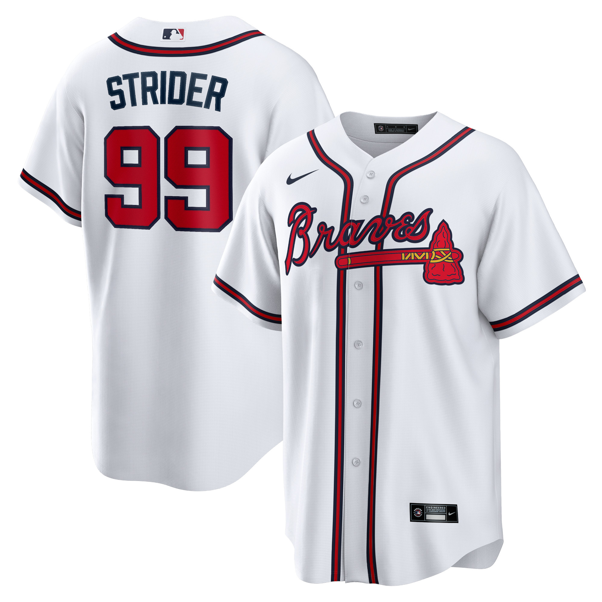Men's #99 Spencer Strider Atlanta Braves Baseball Jersey