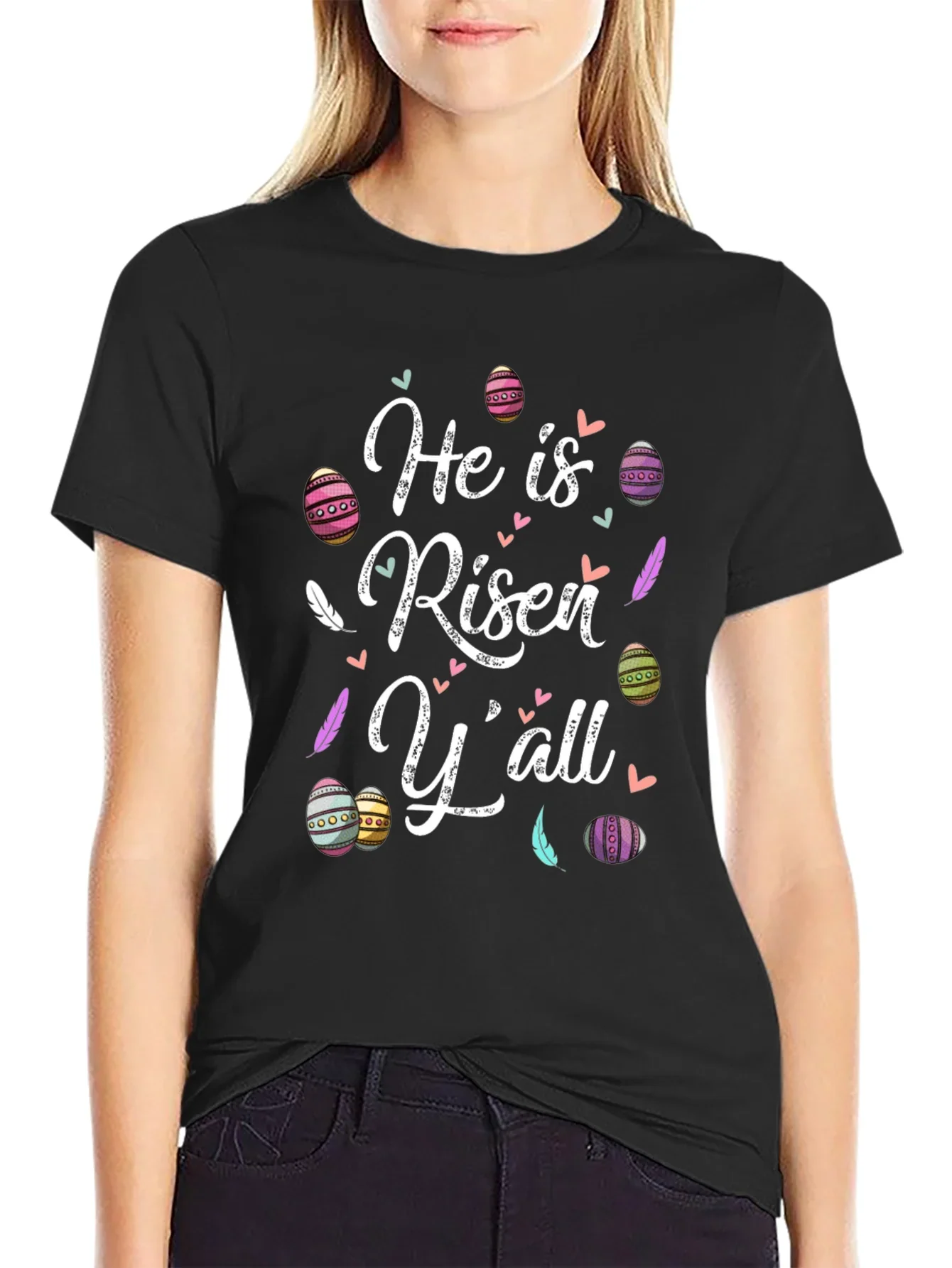 He is Risen Yall Easter Graphic T-Shirt