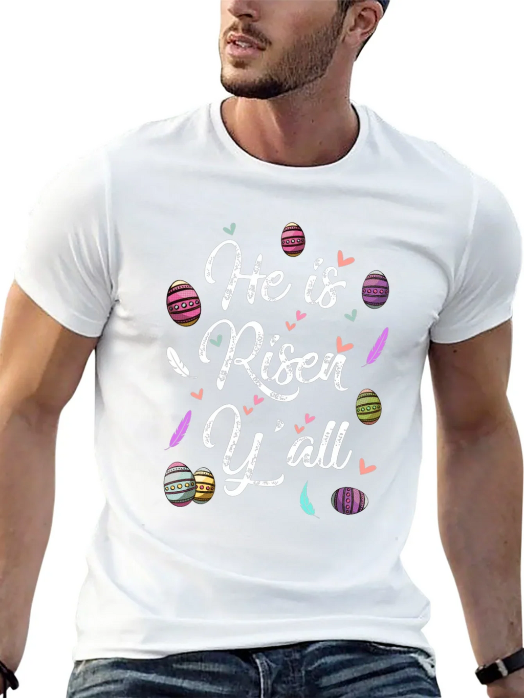 He is Risen Yall Easter Graphic T-Shirt