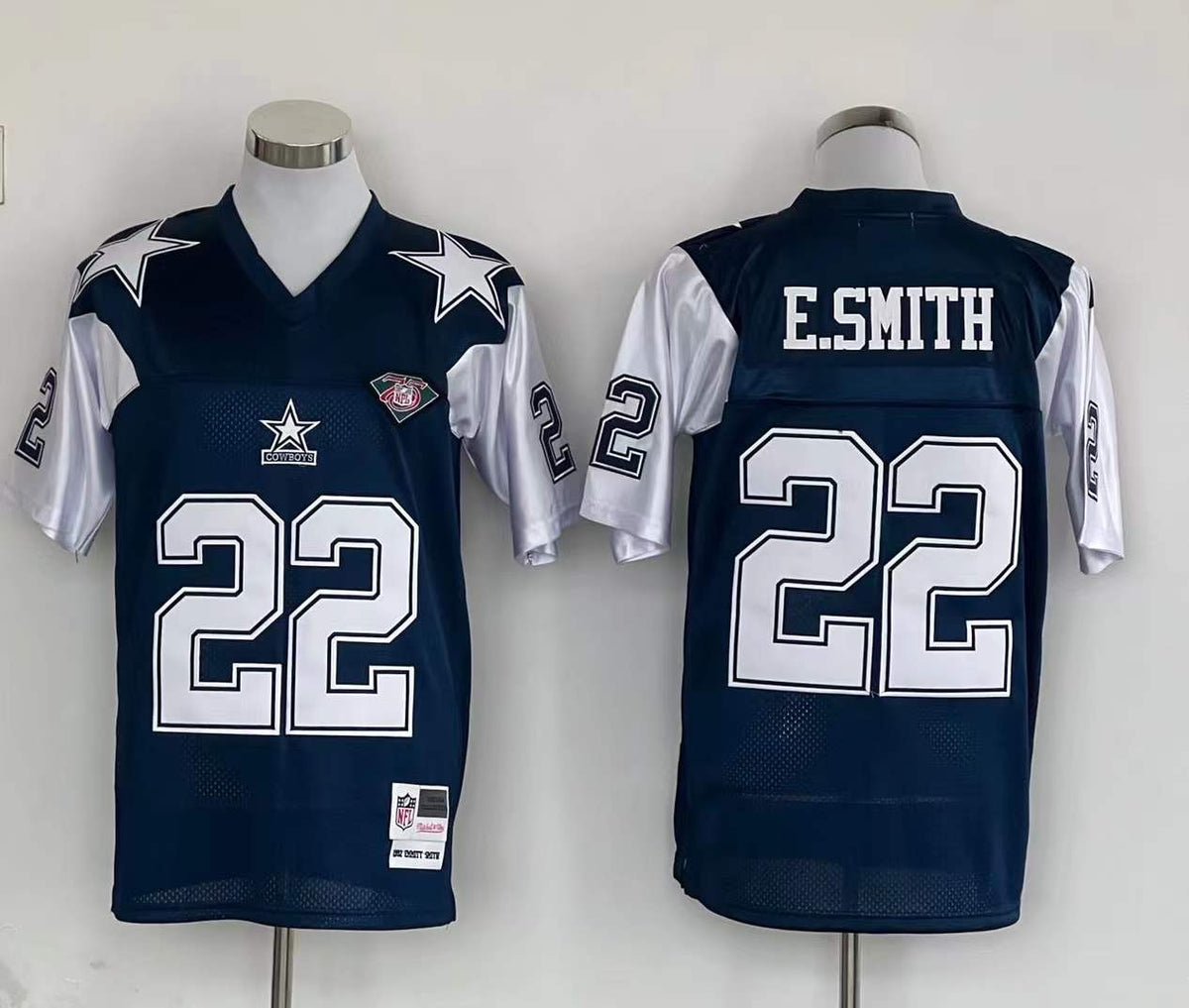 Men's Dallas Cowboys Emmitt Smith  Navy Legacy Replica Jersey1
