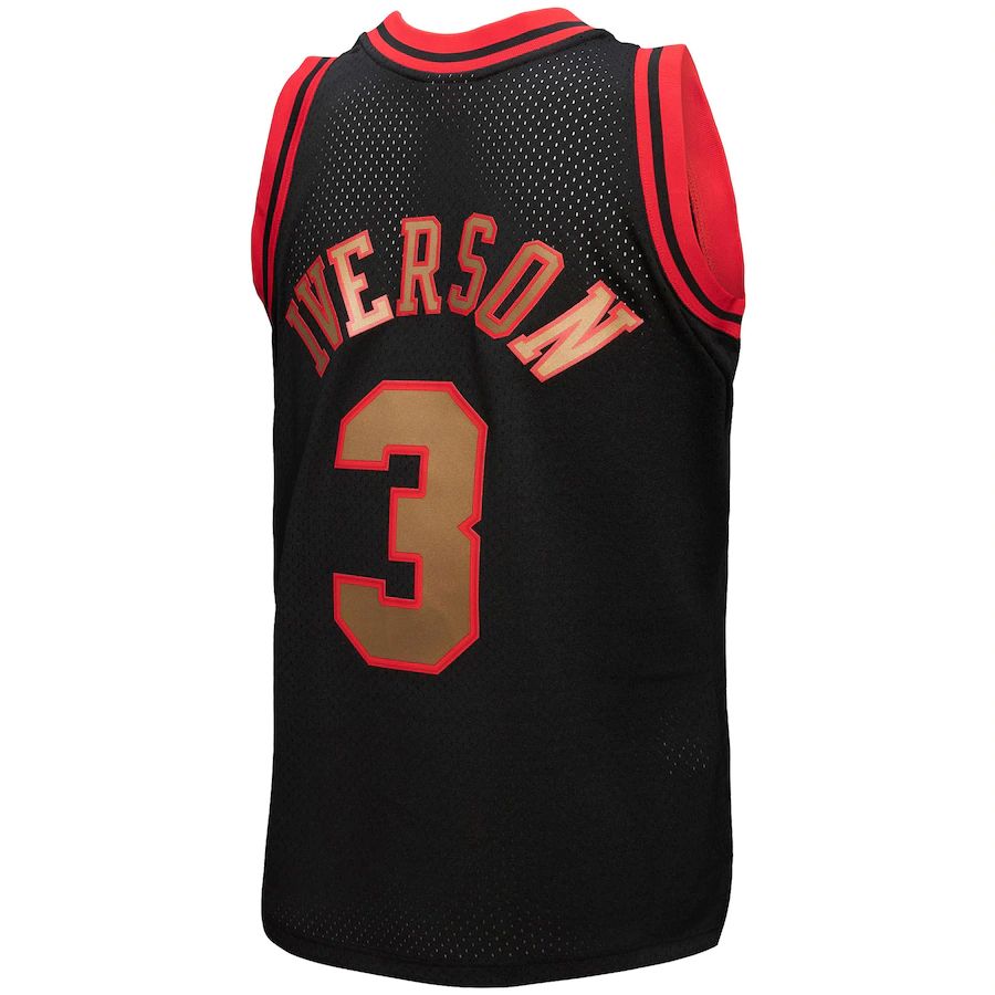 PH.76ers #3 Allen Iverson  1996-97 Hardwood Classics Reload 3.0 Swingman Jersey Black Stitched American Basketball Jersey