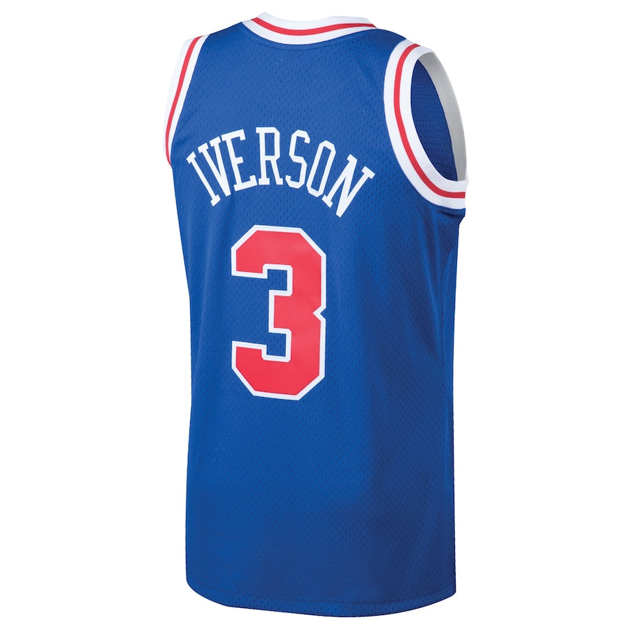 PH.76ers #3 Allen Iverson  1996-97 Hardwood Classics Throwback Swingman Jersey Royal Stitched American Basketball Jersey