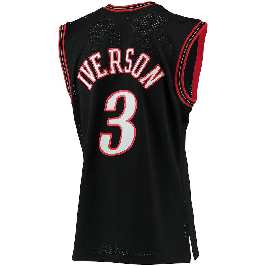 PH.76ers #3 Allen Iverson  Big & Tall Hardwood Classics Jersey Black Stitched American Basketball Jersey