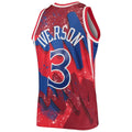 PH.76ers #3 Allen Iverson  Hardwood Classics 1996-97 Hyper Hoops Swingman Jersey Red Stitched American Basketball Jersey