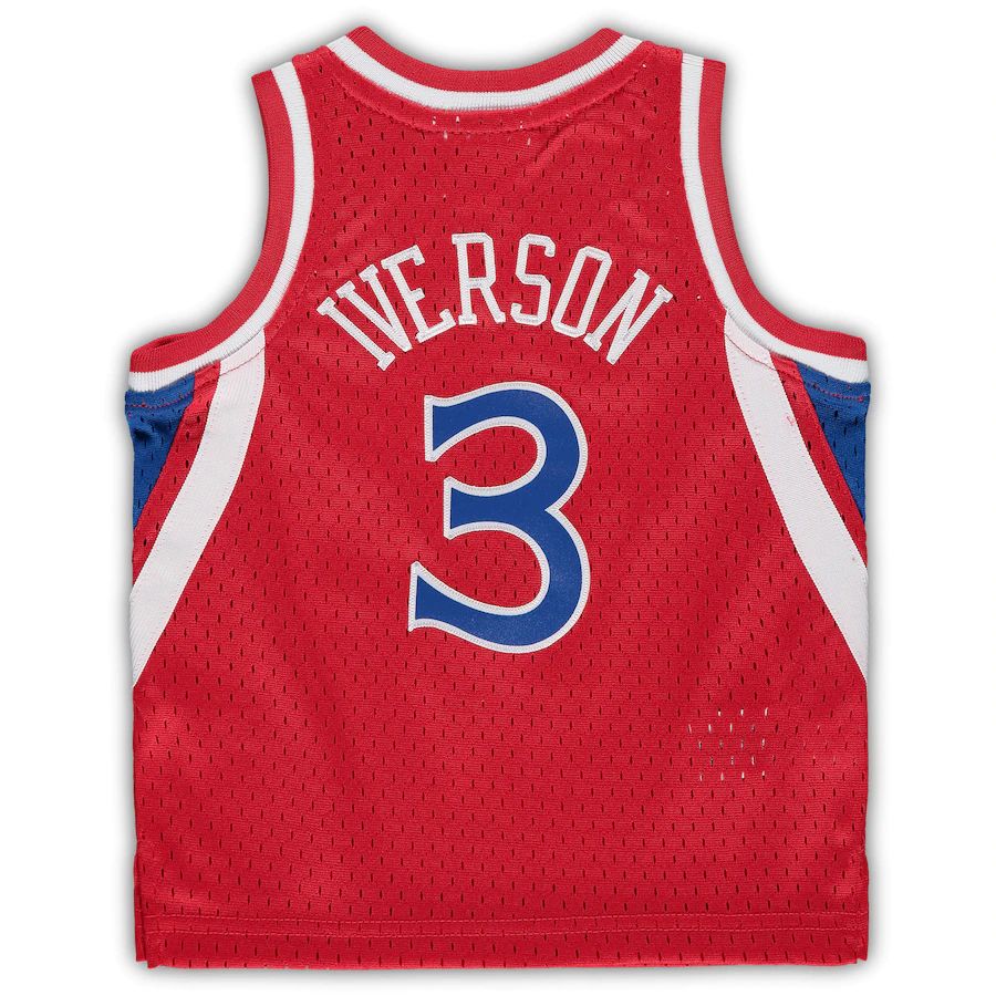 PH.76ers #3 Allen Iverson  Infant 1996-97 Hardwood Classics Retired Player Jersey Red Stitched American Basketball Jersey