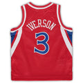 PH.76ers #3 Allen Iverson  Infant 1996-97 Hardwood Classics Retired Player Jersey Red Stitched American Basketball Jersey