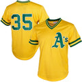 Oakland Athletics #35 Rickey Henderson  Cooperstown Mesh Batting Practice Jersey - Yellow Stitched Baseball Jersey