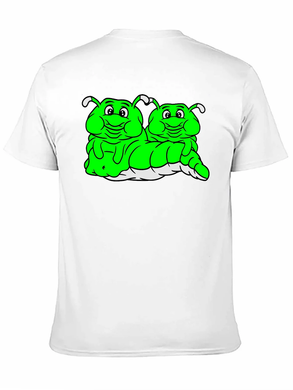 Cartoon Caterpillar Black T-Shirt