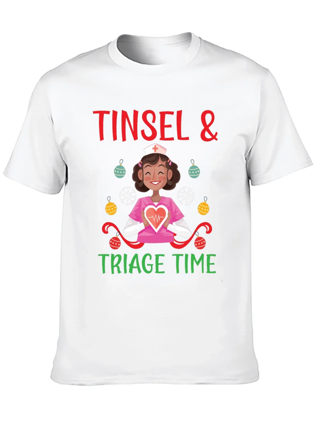 Tinsel & Triage Time Holiday Nurse T-Shirt