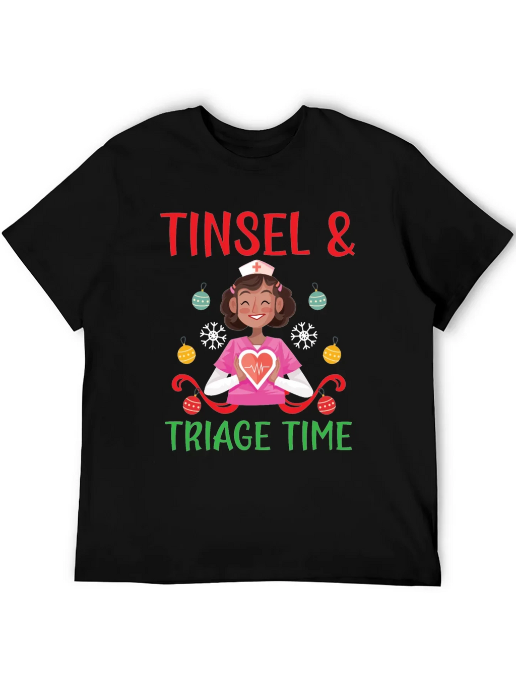Tinsel & Triage Time Holiday Nurse T-Shirt